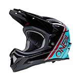 O'NEAL | Mountainbike-Helm | MTB Downhill | Nach Sicherheitsnorm EN1078, Ventilationsöffnungen für Luftstrom & Kühlung, ABS Außenschale | SONUS Helmet SPLIT | Erwachsene | Schwarz Türkis | Größe XS