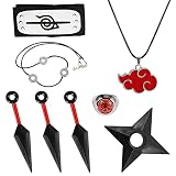 Daohexi Kakashi Cosplay Set, Stirnband, Ring, Kakashi Kunai und Ninja Shuriken Kind Erwachsene Unisex Hokage Ninja Zubehörtasche S