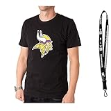 New Era NFL Shirts - Football T-Shirt - Patriots - Saints - Packers - 49ers - Seahawks - Chiefs - Ravens - Vikings - alle Teams inklusive limitierten Schlüsselanhänger (Minnesota Vikings, XXL)