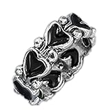 VOVOL Individualität Barock Ring Vintage Hit Farbe Liebe Herz Metallringe Zeigefinger Ring für Frauen Mädchen Party Schmuck Gothic Vintage Ring Set schwarzes Herz stapelbar Statement Retro für F