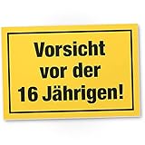 DankeDir! Vorsicht vor der 16 Jährigen Kunststoff Schild - Geschenk 16. Geburtstag Mädels Geschenkidee Geburtstagsgeschenk Sechzehnten Geburtstagsdeko Partydeko Party Zubehör Geburtstagsk