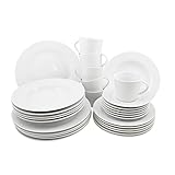 Retsch Arzberg Kombiservice Classico rund, Porzellan Set im Geschenkkarton, weiß, 30-teilig (1 Set)