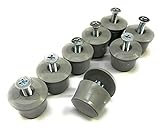 Rolladenstopper Anschlagstopper 40 mm / 28 mm / 13 mm geschlossen - Insektenschutz/Wespenschutz/oder offen, weiss oder grau incl. Schraube und Scheibe (4 Paar 13 mm (15 mm) grau geschlossen)