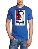 Coole-Fun-T-Shirts T-Shirt Nerd - Big Bang Theory, blau, M, N10778_Blau_GR.M