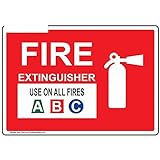 A/X 13 cm x 9,1 cm für Feuerlöscher Verwendung bei Allen Bränden ABC-Z