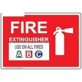 A/X 13 cm x 9,1 cm für Feuerlöscher Verwendung bei Allen Bränden ABC-Z