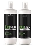 2er Schwarzkopf Professional 3D Men Hair & Body Shampoo 1000