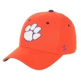 Zephyr Custom DHS Secondary Logo Erwachsene Herren Damen Jugend Flex Fitted Baseball Hat/Cap, Clemson Tigers - Orange, M