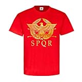 Römer SPQR Rom Abzeichen Gladiatoren Legion Römisches Reich Wappen Legionär Adler SPOR Antike Gold Hemd#21747, Größe:XL, Farbe:R