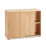 Möbelpartner Aktenschrank SERIE 4000 | HxBxT 760 x 1000 x 395 mm| Buche | Aktenregal Schrank Regal Büroschrank Schiebetürenschrank