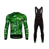 UGLY FROG Winter Thermo Radtrikot Herren, Fahrradbekleidung Set Herren Radtrikot Set Fahrrad Trikot Langarm + Bib Tight Hose mit Sitzpolster Reflek