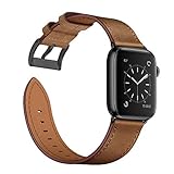 Arktis Lederarmband kompatibel mit Apple Watch (Series 7 mit 45 mm) (SE, Series 6, Series 5, Series 4 mit 44 mm) (Series 3, Series 2, Series 1 mit 42 mm) Wechselarmband [Echtleder] - Vintage B