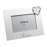 Bilderrahmen Design Love mit Herz weiß matt lackiert ca. 21x16 cm für Fotos 15x10