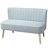 HOMCOM 2-Sitzer Stoffsofa Polstersofa Sitzmöbel Loungesofa Holz Schaumstoff Hellgrün 117 x 56,5 x 77