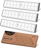 Schrankbeleuchtung LED Sensor Licht Kleiderschrank Lampen, USB Wiederaufladbar Schranklicht mit Bewegungsmelder Unterbauleuchte Küche LED Kabellos Sensor Kabinett Nachtlicht für Schranktisch,Trepp
