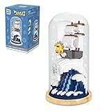 Elroy369Lion Mikroteilchen Block mit Lichtern Staubschutz, Kreative DIY Diamant Baustein Modell Set Geschenk Bildung Stiel BAU Spielzeug Dekor, 2021 Neu, Segelschiff (996 Teile)