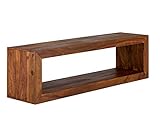 Woodkings® TV Bank Cube I, Lowboard aus massiv Holz Palisander braun, TV Möbel, Fernsehbank 150