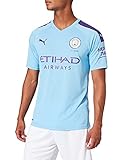 PUMA Herren Trikot MCFC Home Replica SS mit Sponsor Logo, Team Light Blue/Tillandsia Purple, L, 755586