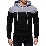 IFOUNDYOU Hoodies Patchwork Herren Kapuzen Sweatshirt Herbst Winter Männer Langarm Sweatjacke Kapuzenp