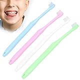 Zahnspangenreinigungsbürste, 4 Stück, tragbar, kiefergerechte Reinigungsbürste für Kinder, Einzelstrahl-Korrektur-Lückenbürste, Zahnbürste, Mundpflege-Werkzeug