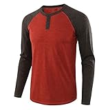 SSLLH Sweatshirt Herren Regular Fit Colourblocking Langarmshirt Casual Basic Pullover mit Knöpfe Sportliches Lässiges Rundhals Langarm-Shirt für Männer Outdoor Sportshirt Modisch Zweifarbig