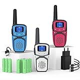 Walkie Talkie, Funkgeräte Walky Talky für Kinder Erwachsene mit LCD Bildschirm 8 Kanale VOX, Outdoor Spiele für Kinder Erwachsene Camping Wandern R