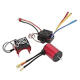 Entatial 3650 3900KV bürstenloser Motor, Niederspannungsschutz wasserdichter Motor ESC Combo, 1/10 RC Automotor mit Lü