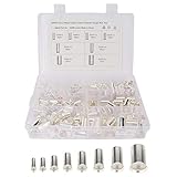 Exanko 300Pcs 12 10 8 6 4 2 1/0 2/0 Draht Ferrule Crimpverbinder Elektrisches Kabel Pin Kabel Endklemme 8 GrrrEn Sortimentsk