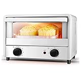 Elektrischer Tischbackofen 14L Küche Mini Toaster Backofen, Heißluftfritteuse Heißluft Rotisserie Backofen Toast Backen Broil Braten Dehydrieren,60 Min Timer Ästhetisch Und Prak