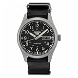 Seiko Herren Analog Automatik Uhr mit Nylon Armband SRPG37K1