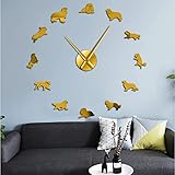 JKLMZYT Rahmenlose Cavalier King Charles Spaniel 3D DIY Wanduhr Hund Haustier Welpen Shop Wand Art Deco Kreative Aufkleber Für Wohnzimmer-27INCH