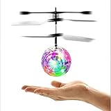 Fliegender Ball, LED Fliegender Heli Ball, IR Sensor Hubschrauber Kugel, Mini Heliball Selbstfliegender, Kugel Helikopter Leuchtball Helicop