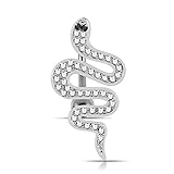 White Crystal Stein Trendy Snake Design Sterling Silber Bauch Bars Piercing