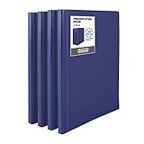 Dunwell Binder mit Kunststoff-Hüllen, gebundenes Präsentationsbuch mit 24 Fächern, mit Klarsichthüllen, für 48 Seiten mit 21,6 x 27,9 cm Briefgröße, Einlegeblätter 4 Pack marineb