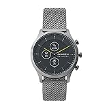 Skagen Herren-Smartwatch Hybrid HR 42 Edelstahl grau, mit grauem Milanaiseband aus Edelstahl, SKT3002