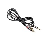 Timetided 3,5 mm bis 2 Cinch-Audiokabel AUX Splitter 3,5 mm Stereo-Stecker an Stecker 2 Cinch-Adapter-Lautsprecherkabel 1 m reines Kupfer-Audiokab