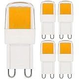 2W G9 LED Warmweiß 3000K Leuchtmittel Birne Ersetzt 10W 15W 20W Halogen Lampen, Kurzer Typ Dimmbar 230V, 5 Stück