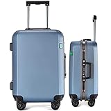 MOSHUO Gepäckkoffer Einfaches Design Blaues Hartschalen-Drehgepäckset Trolley mit Tragesäule Tragbarer leiser Rotator Multidirektionales Einsteigen in Flugzeuge Einfach zu trag
