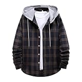 unilarinna Kapuzenjacke Herren Langärmlige Lässige Elegant Karierte Patchworkjacke Große Größen Lässige Longsleeve Frühling Und Herbst Basic Ob