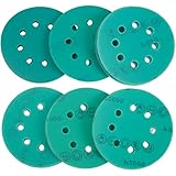 30 STÜCKE Schleifscheiben 8 Loch Runde Schleifscheiben Pads 125mm Sandpapier Set 400/600/800/1000/1500/2000 Gemisch Körnung Sandpapierblatt für zufällige Orbitalschleiferscheiben Grü