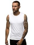 OZONEE Herren Tank Top Tanktop Tankshirt Ärmellos Bodybuilding Shirt Unterhemd T-Shirt Tshirt Tee Muskelshirt Achselshirt Trägershirt Ärmellose Training Sport Fitness JS/99001Z WEIẞ XL