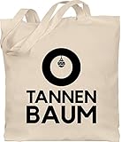 Weihnachten & Silvester Geschenke Party Deko - O Tannenbaum - Schwarz - Unisize - Naturweiß - WM101 - WM101 - Stoffbeutel aus Baumwolle Jutebeutel lange Henk