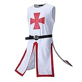 Hcxbb-1 Herren Mittelalterliches Kreuzritter-Kostüm Halloween Ritter Cosplay Kostüm Mittelalterliche Kirche Ritter Kleidung (Farbe: C, Größe: M)