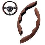Universal Auto Lenkradbezug,MoreChioce 2 Stück 38CM Wildleder Auto Lenkradhülle Rutschfeste Lenkrad Abdeckung Anti Rutsch Lenkradschoner Atmungsaktiv Lenkradschutz Auto Innenraum Zubehör,B