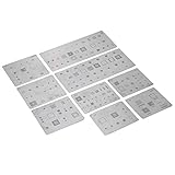 Eulbevoli BGA Reballing Stencil Template Repair Kit, Lange Lebensdauer Praktische 9-teilige IC Reballing Stencil Template speziell für Smartp