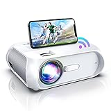 Full HD Beamer WiFi Native 1280x720P tragbarer Gaming Beamer Unterstützt 1080p , 6500 Lumens mit 300' Display Heimkino Beamer, Kompatibel mit IOS/Android/TV Stick/PS5