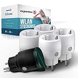 Expertan® WLAN Steckdose Set – [5] WLAN Steckdosen für Innen- und Außenbereich - Fernsteuerung per App - kompatibel mit Google Home & Alex