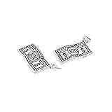2 Sterling Silber One Hundred Dollar Schein Charms 2-seitig, 925 Silber Einhundert Dollar C