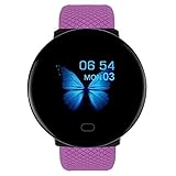 Smartwatch Damen Uhr Smart Armbanduhr Tracker Wasserdicht IP65 Fitnessuhr Pulsuhren Sportuhr Schrittzähler Uhr Schlafmonitor für Android iOS (Purple)