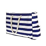 Strandtasche, Extra große Strand Umhängetasche Schlüsselhalter Flaschenöffner Zwei Außentaschen Top Reißverschluss Verschluss Seilgriffe Griffe Leinwand Handtasche Tote (Color : 2)